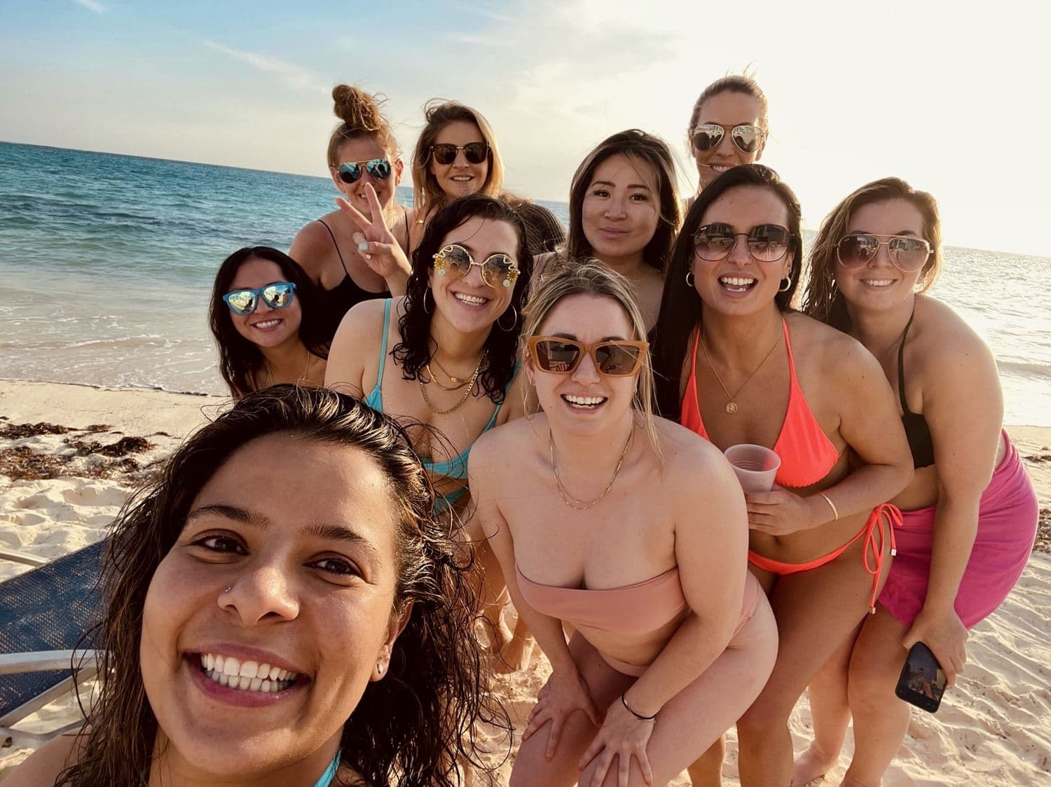 Beach day group selfie
