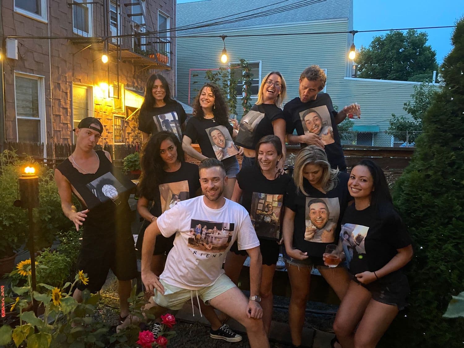 The crew in custom Frienders shirts