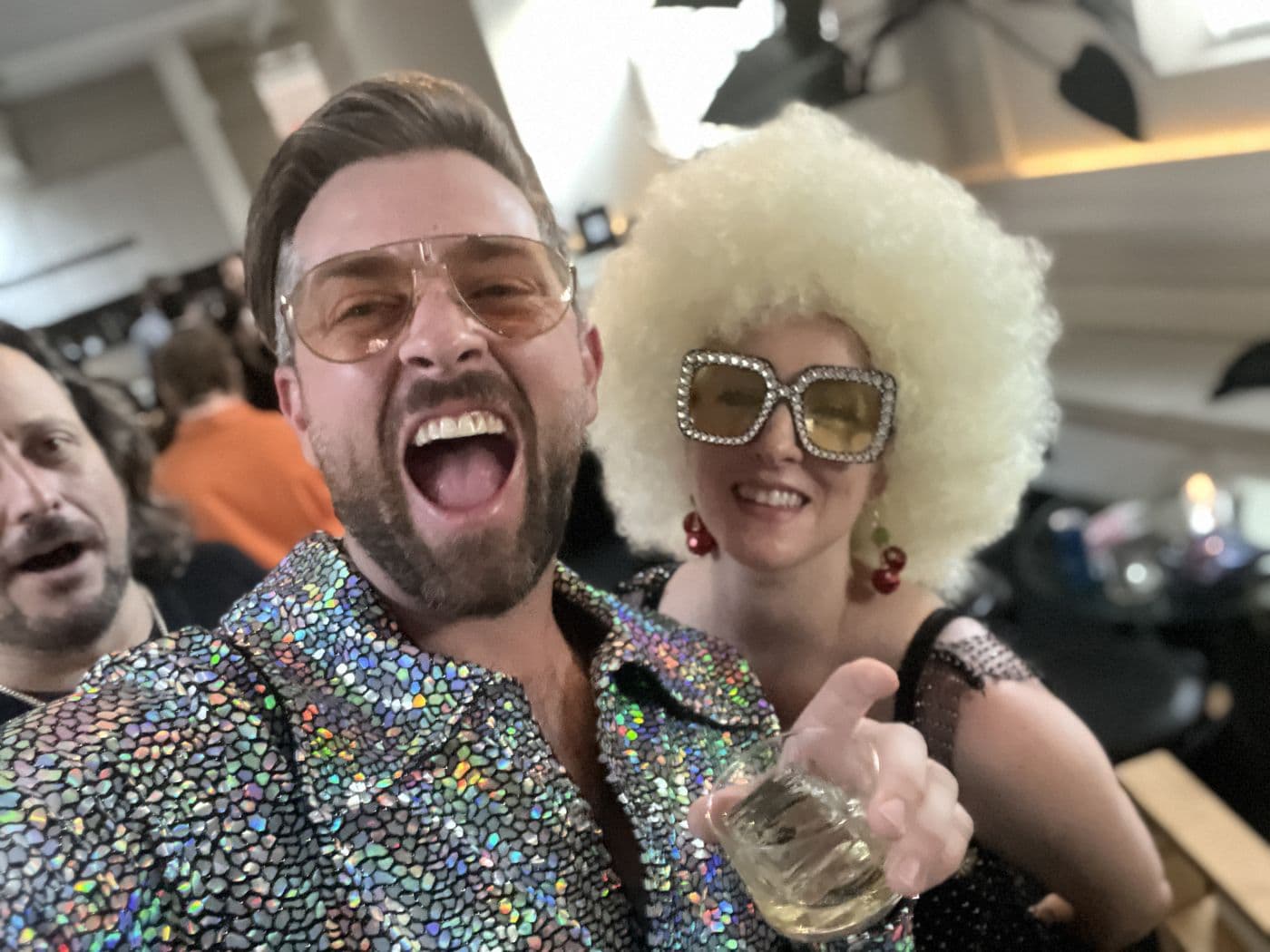 Sequins and a very good wig