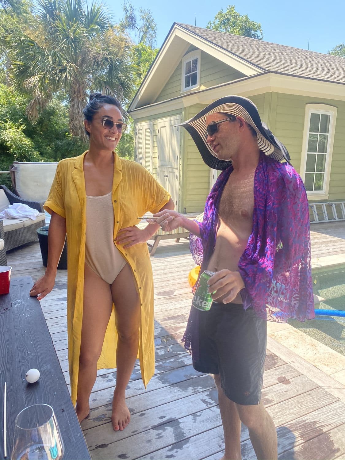 Poolside at the barrier-island house