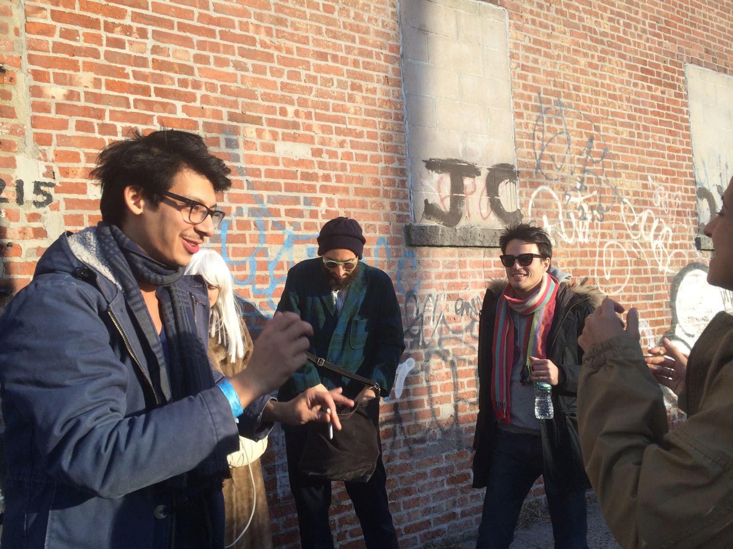 The crew on a Bushwick corner as the sun comes up