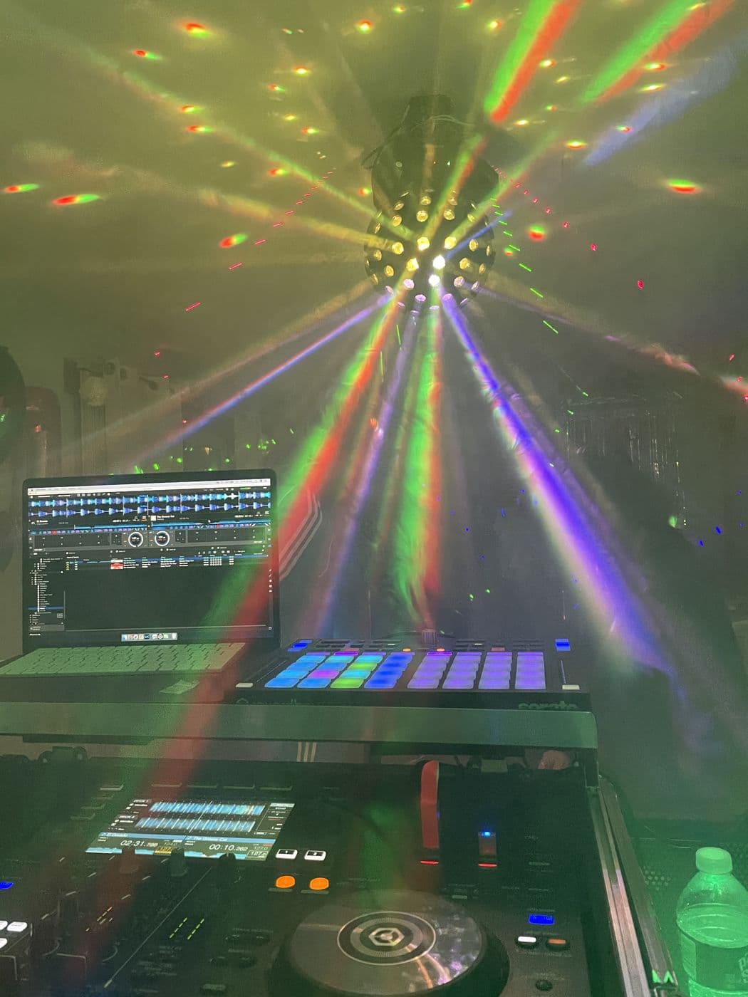 DJ controller with the dance-lighting package firing