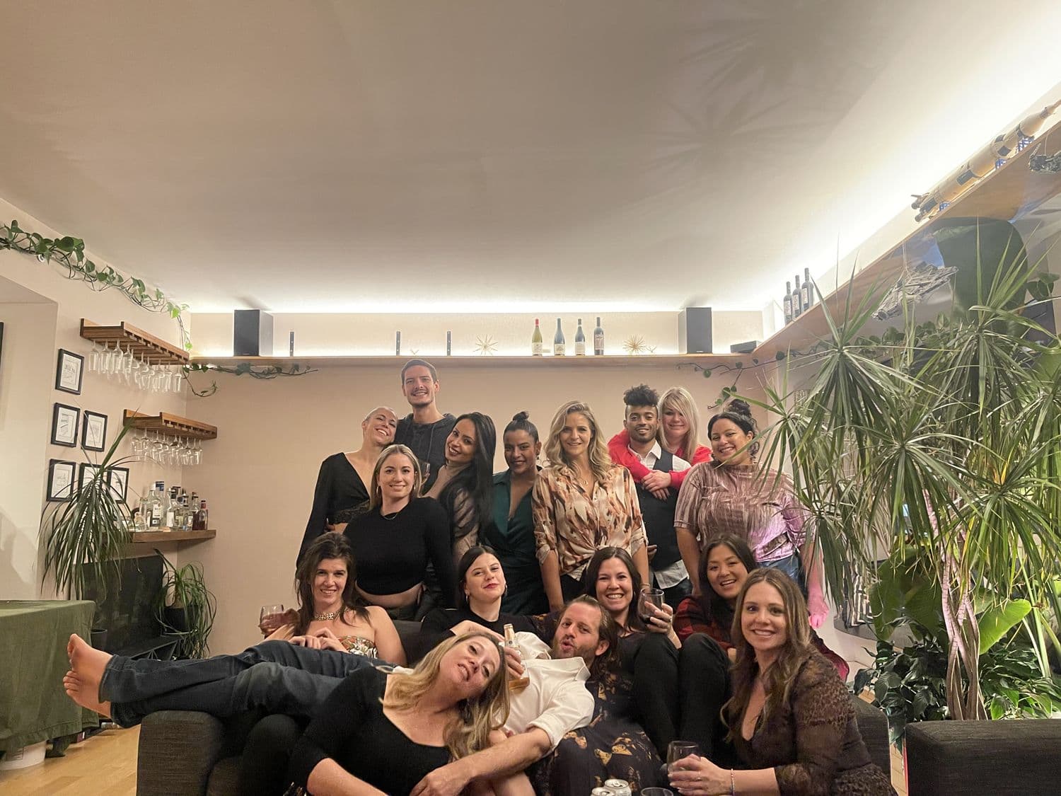 The whole crew piled in for the holiday dinner
