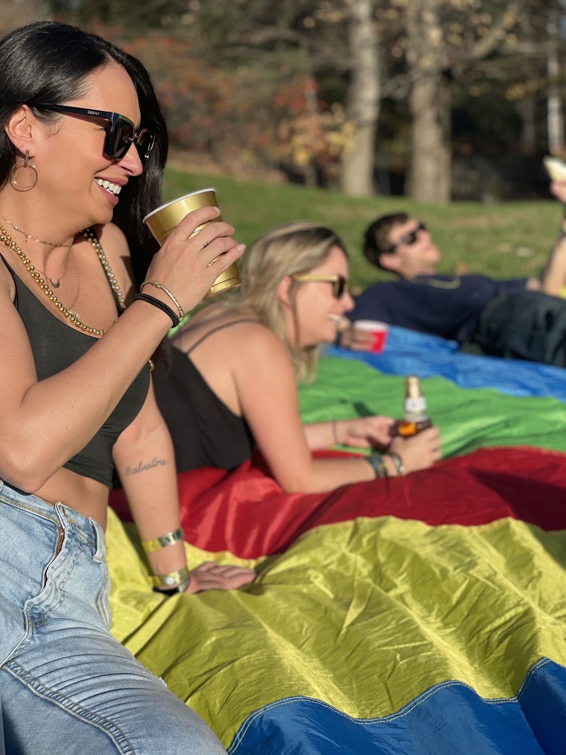 An afternoon event on blankets in the park