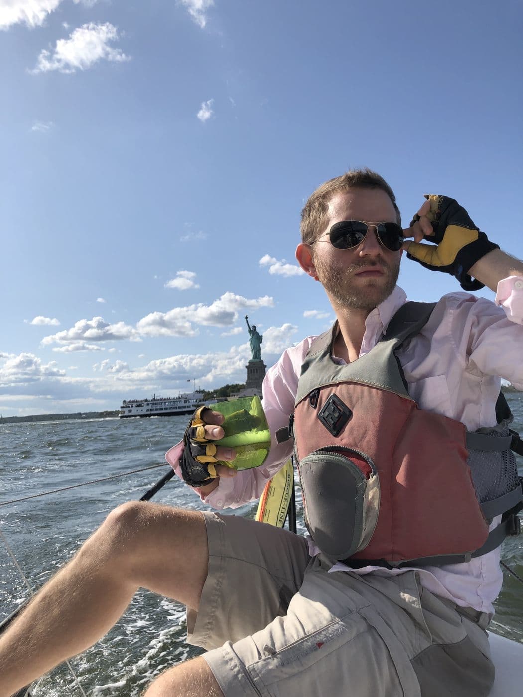 Drinks up on a sailing trip